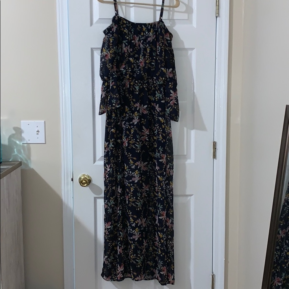 Floral Off-the-Shoulder Maxi Dress